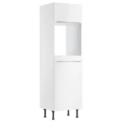 Geräteumbauschrank 60/211,8/58,1 cm in Weiß, Weiß Hochglanz