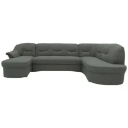 Wohnlandschaft in Mikrofaser Dunkelgrau