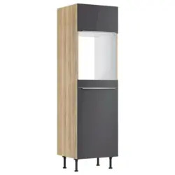 Ger&auml;teumbauschrank 60/211,8/58,1 cm in Anthrazit, Eichefarben