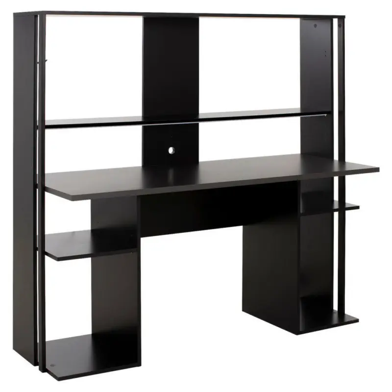 Gaming Tisch 157/60/145 cm in Schwarz, Dunkelgrau