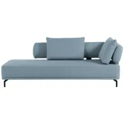 Récamiere in Flachgewebe Hellgrau, Hellblau