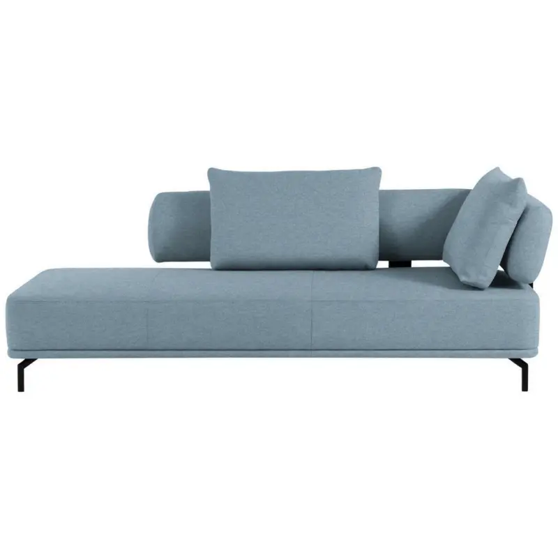 Récamiere in Flachgewebe Hellgrau, Hellblau