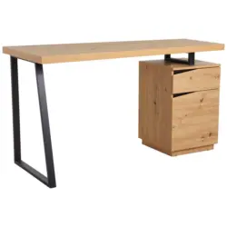 Schreibtisch 140/60/74 cm in Schwarz, Eichefarben