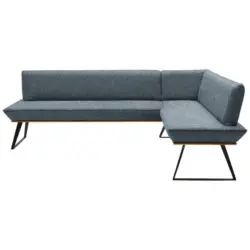 Eckbank 223/163 cm in Anthrazit, Schwarz, Eichefarben