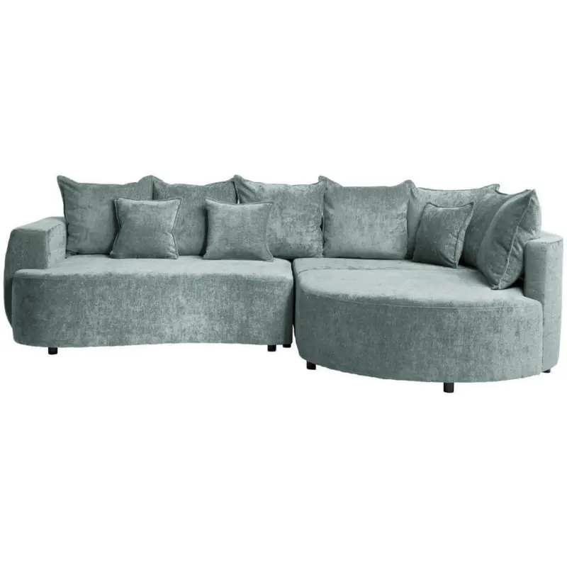 Ecksofa in Chenille Mintgrün