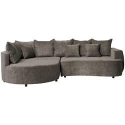 Ecksofa in Chenille Dunkelbraun