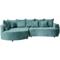 Ecksofa in Chenille Türkis