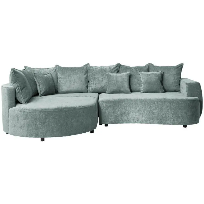Ecksofa in Chenille Mintgr&uuml;n