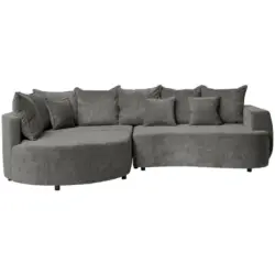 Ecksofa in Chenille Grau