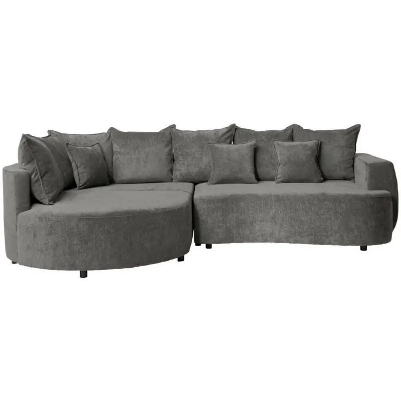 Ecksofa in Chenille Grau