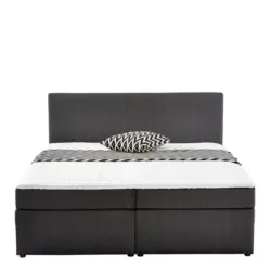 Boxspringbett 140/200 cm in Grau, Schwarz