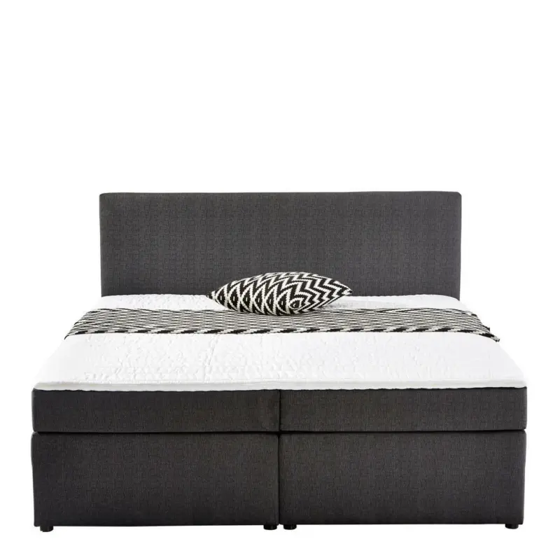 Boxspringbett 140/200 cm in Grau, Schwarz