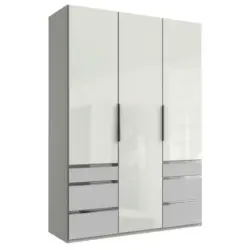 Dreht&uuml;renschrank in Grau, Wei&szlig;
