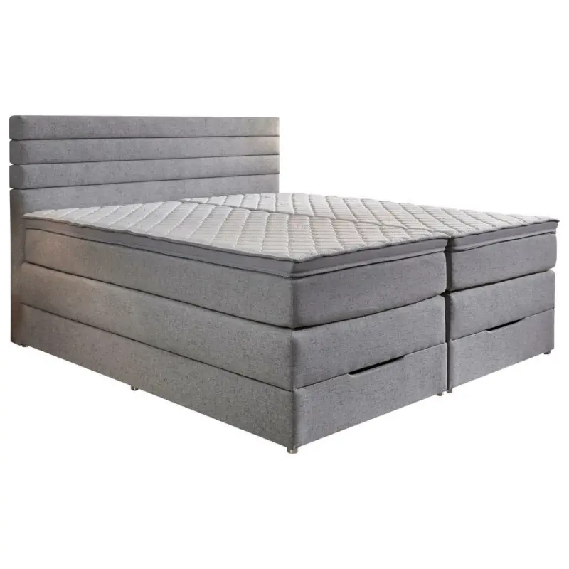 Boxspringbett 180/200 cm in Hellgrau