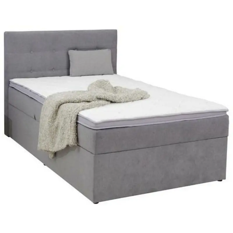 Boxspringbett 100/200 cm in Hellgrau