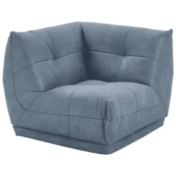 Sofaelement in Lederlook Blaugrau
