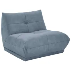 Sofaelement in Lederlook Blaugrau