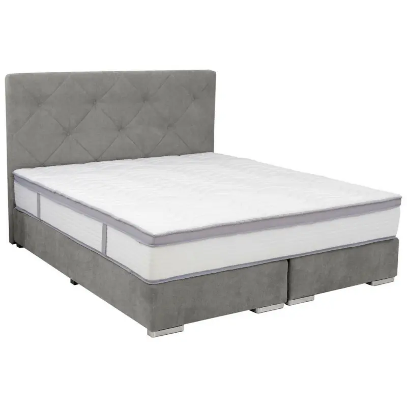 Boxspringbett 180/200 cm in Hellgrau