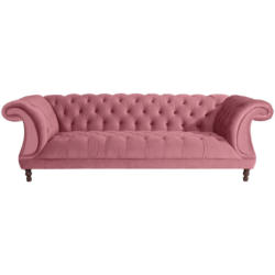 Chesterfield-Dreisitzer-Sofa in Velours Rosa