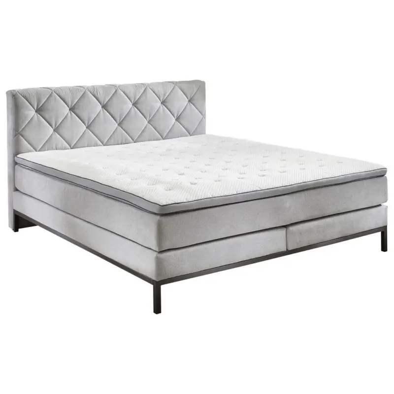 Boxspringbett 160/200 cm in Silberfarben
