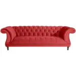 XXXLutz Lauterach - Ihr M&ouml;belhaus bei Bregenz Chesterfield-Dreisitzer-Sofa in Velours Rot