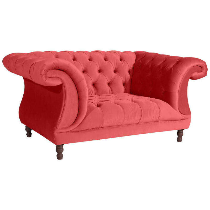 Chesterfield-Sessel in Velours Rot