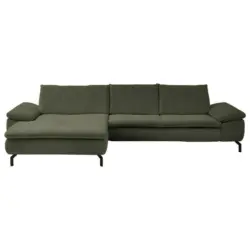 Ecksofa in Struktur Olivgrün