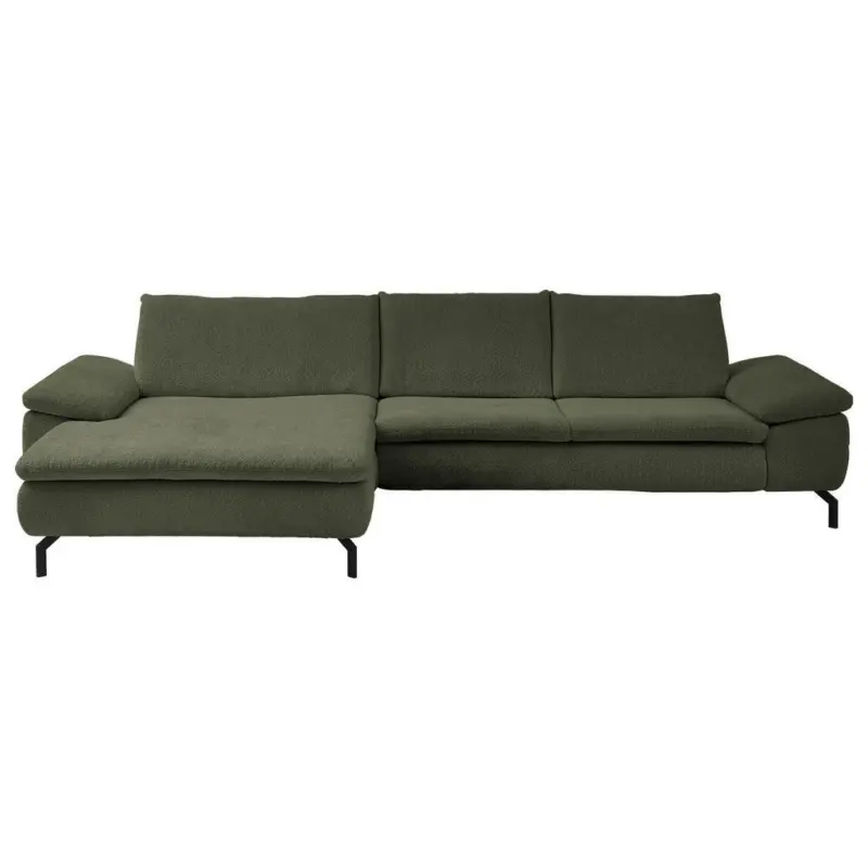 Ecksofa in Struktur Olivgrün