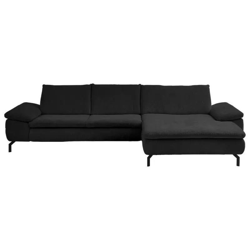 Ecksofa in Struktur Schwarz