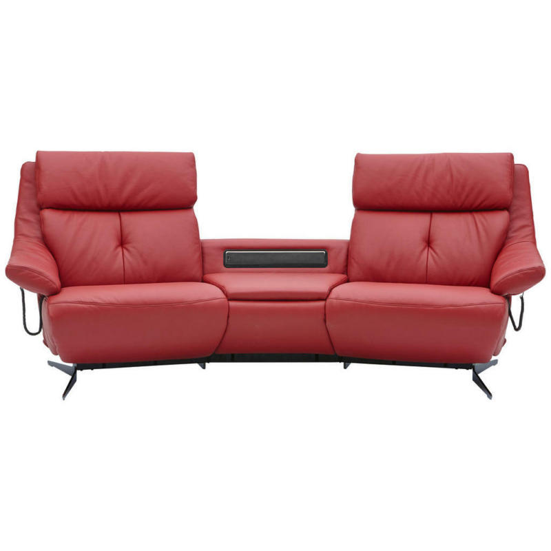 Heimkino-Sofa in Echtleder Rot