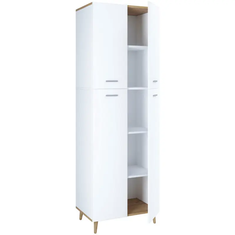 Mehrzweckschrank in Weiß, Honigeiche