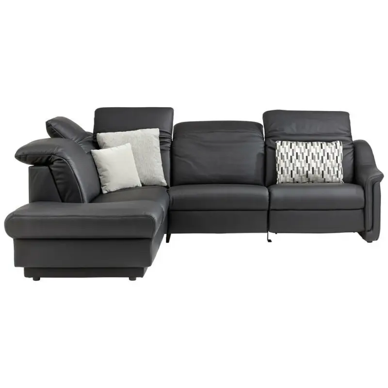 Wohnlandschaft in Echtleder Schwarz