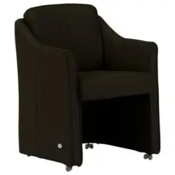 Sessel in Echtleder Schwarz