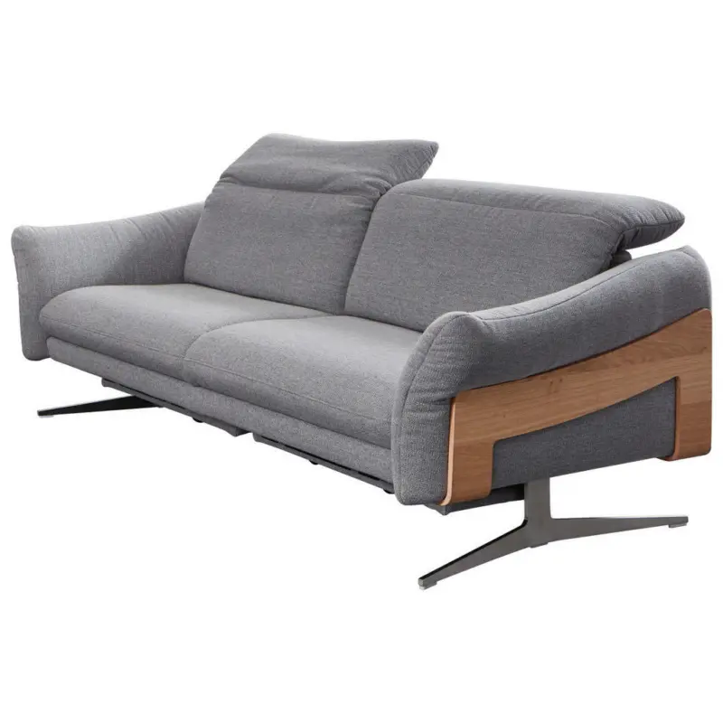 Dreisitzer-Sofa in Webstoff Grau