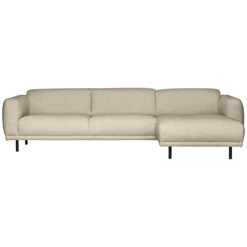 Ecksofa in Teddystoff Hellbraun