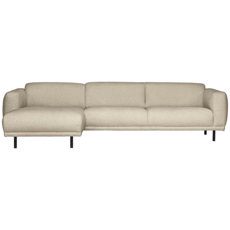 Ecksofa in Teddystoff Hellbraun