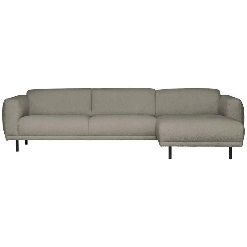 Ecksofa in Teddystoff Grau