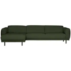 Ecksofa in Teddystoff Olivgrün