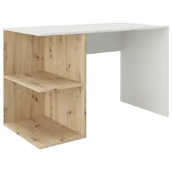 Schreibtisch 120/75/60 cm in Weiß, Wildeiche