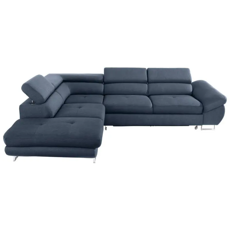 Ecksofa in Webstoff Dunkelblau