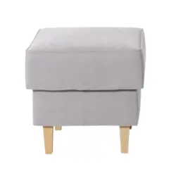 Hocker in Textil Silberfarben