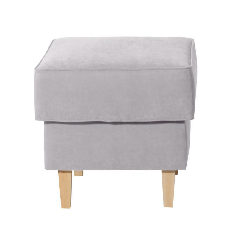 Hocker in Textil Silberfarben