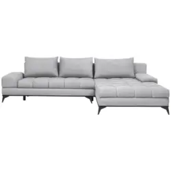 Ecksofa in Webstoff Greige