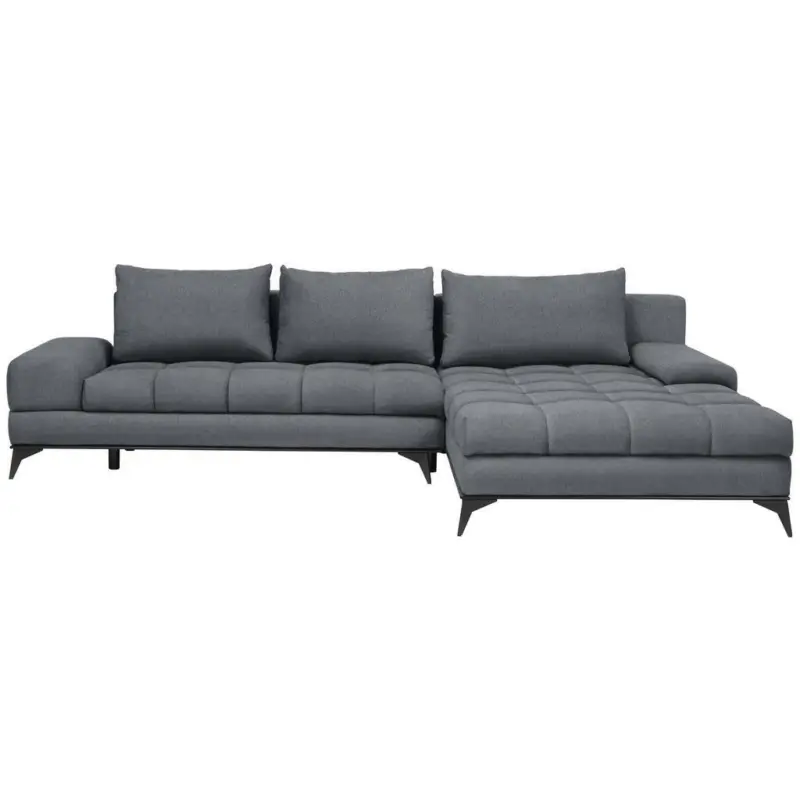 Ecksofa in Webstoff Graphitfarben