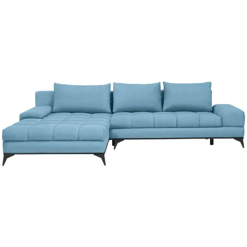 Ecksofa in Webstoff Blau