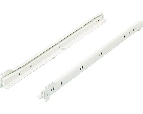 Rollschubführung Teilauszug 550 mm, weiß, 1 Paar