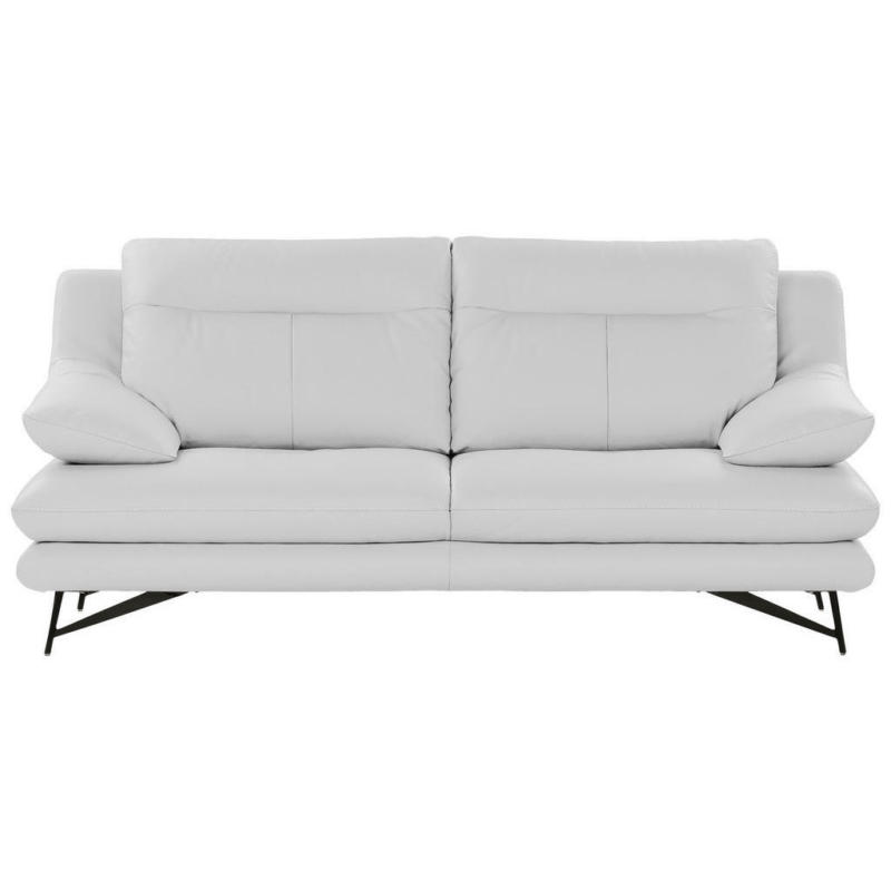 Dreisitzer-Sofa in Leder Weiß