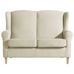 Zweisitzer-Sofa in Chenille Beige