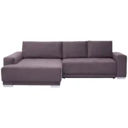 Ecksofa inkl. Funktionen in Flachgewebe Rotbraun