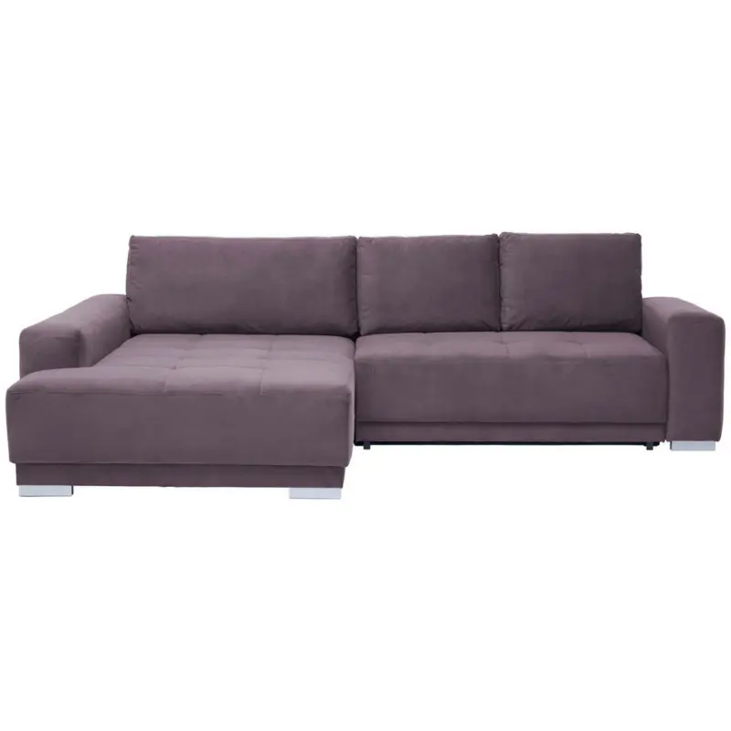 Ecksofa inkl. Funktionen in Flachgewebe Rotbraun